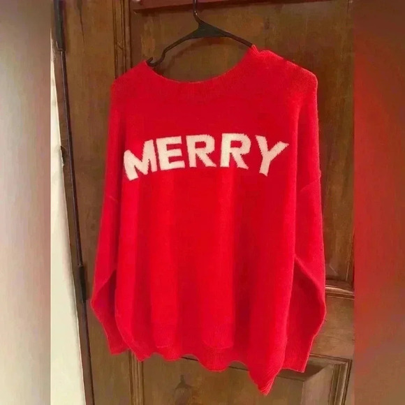 Vince Camuto Christmas Merry Sweater Sz Medium - Picture 3 of 3